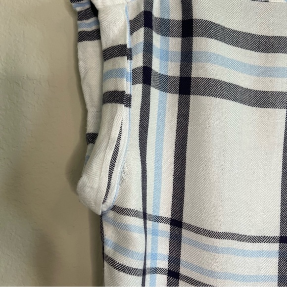 2/$30 Rails Soft Blue and White Plaid Casual Button Down Short Sleeve Shirt - Picture 10 of 10